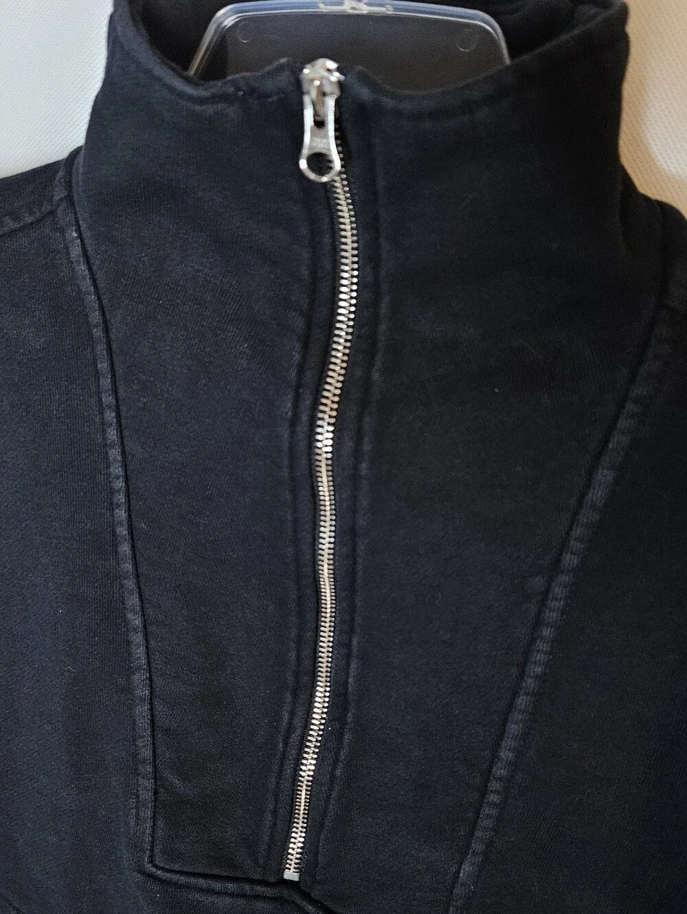 Everlane Organic Cotton The Track Half-Zip Sweatshirt Blue Pullover Size XL
